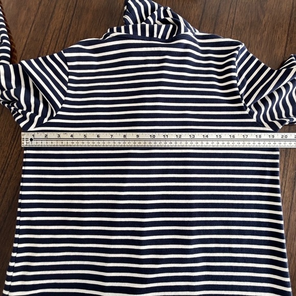 L.L. Bean blue and white stripe open cardigan 100% Supima cotton size M - Picture 10 of 12